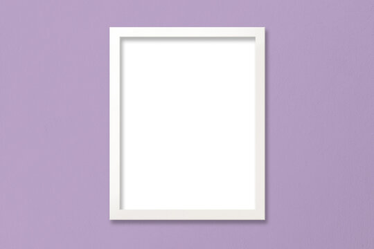 Poster Mockup with White Frame on Purple Textured Wall