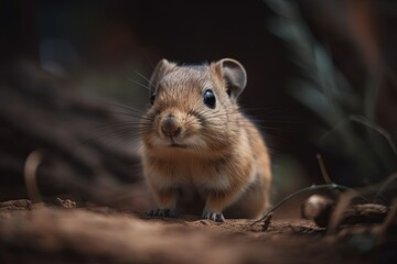 close up animal in nature background, a cute hamster, Generative Ai