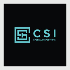 CSI letter initials logo with a unique shape