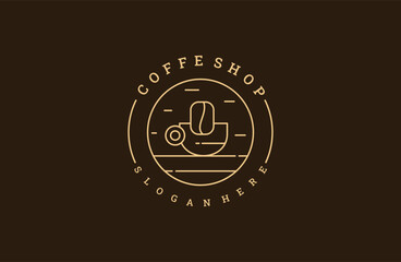 Coffee Shop . coffee cafe logo illustration design template