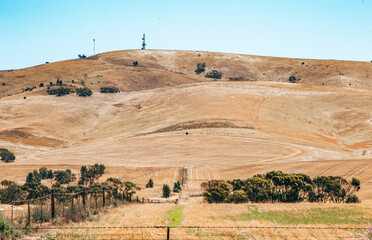 The view of the the countryside of South Australia in a sunny day
