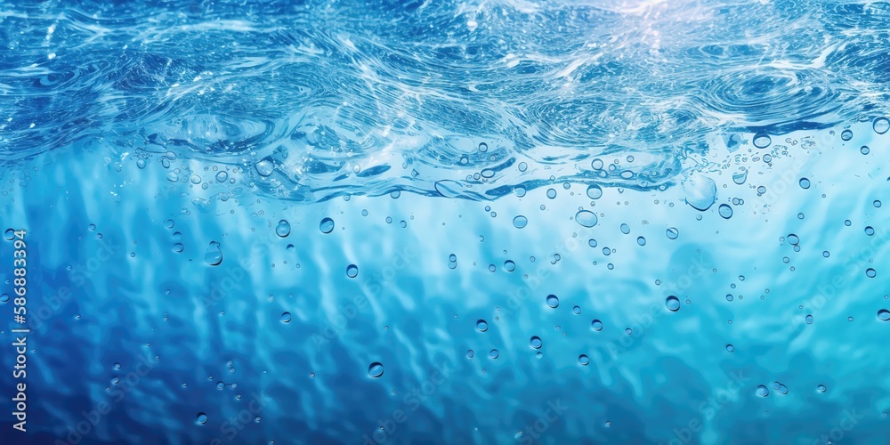 Poster view of the water in the sea.colorful summer template. concept of recreation. generative ai
