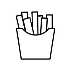 French fries icon vector. fast food illustration sign. street food symbol. cafe logo.