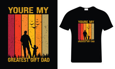 Father's Day T Shirt Design Template.