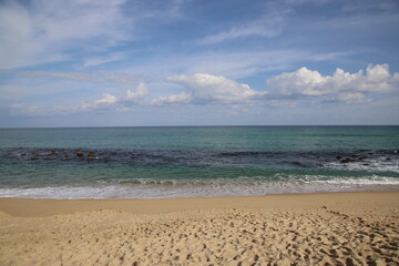 white cloud with blue sky in the beach