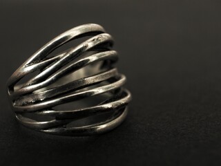 anillo plata joyería macro close-up metal