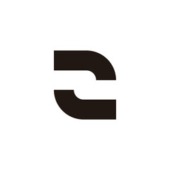 letter z 2 square rotate simple line logo vector