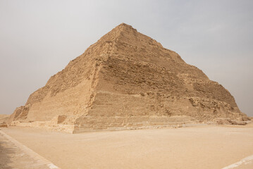 Saqqara Step Pyramid of Djoser in Cairo, Egypt - obrazy, fototapety, plakaty