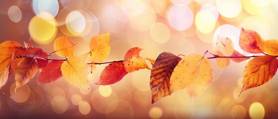 fall leaves background , digital ai art