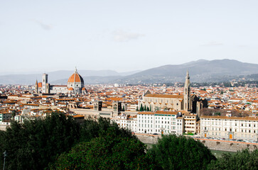 Fototapeta na wymiar Panorama of old Florence from Michelangelo Square stock photo