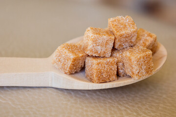 brown sugar cubes close up