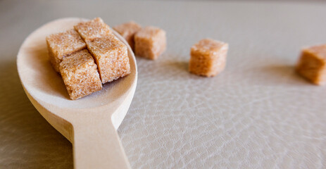 brown sugar cubes close up