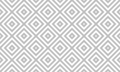 Grey rhombus geometric seamless pattern on white background. Vector Abstract.