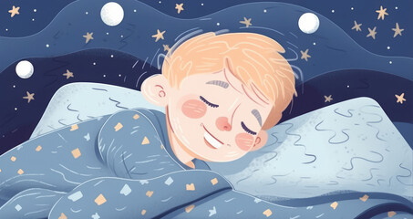 A cute kid is lost in a world of dreams, completely unaware of their surroundings. Generative AI