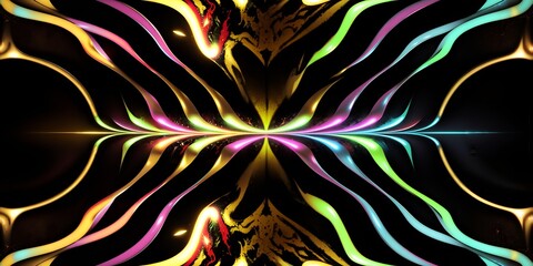 Photo of an abstract black and yellow background with red and yellow swirls