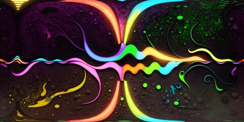 vibrant and bold abstract design against a sleek black background