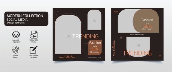 New look instagram promotion fashion template,Clean social media template banner.