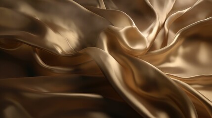 Fototapeta premium silk golden abstract fabric background, generative AI