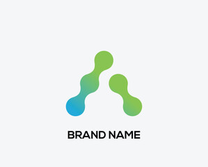 A letter connecting dots and tech logo