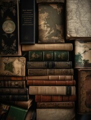 old books on a shelf, generative AI