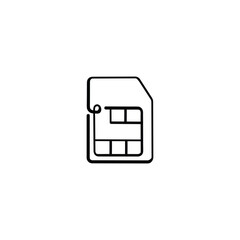 SIM Card Line Style Icon Design
