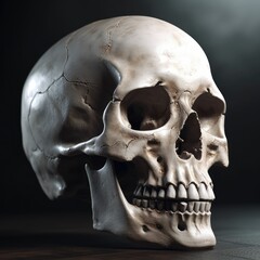 Obraz premium skull photorealistic, generative AI