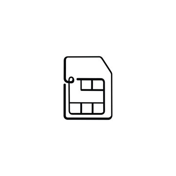 SIM Card Line Style Icon Design
