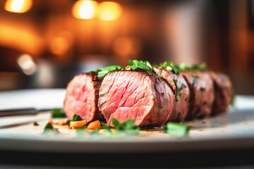 filet mignon steak close up