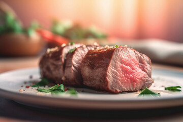 filet mignon steak close up