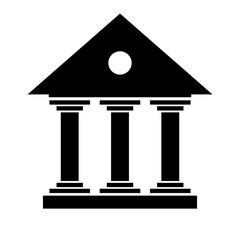 Temple silhouette icon. World heritage and Greek architecture. Vector.