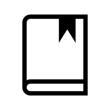 Book icon with bookmark. Reading. Vector.