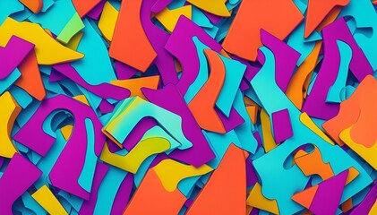 Obraz premium Colourful Shapes 80s Vibes Background | Generative Ai