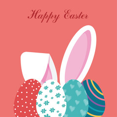 easter greeting card, easter eggs, easter bunny, happy easter