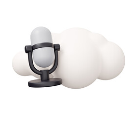 microphone cloud 3d illustration