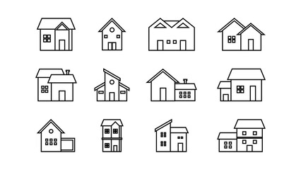 Modern Thin Line House Icon - Vector Illustration of Building and Home Design