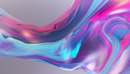 Fototapeta na wymiar Abstract colorful fluid holographic chromatic 3D render iridescent modern retro futuristic dynamic drops and wave in motion. Ideal for backgrounds wallpapers banners posters and covers