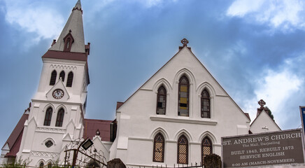View of St. Andrew's Church at Darjeeling which is located in the Mall area. An old Anglican...