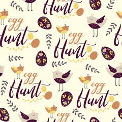Beautiful Easter Pattern. Hq fully editable vector.