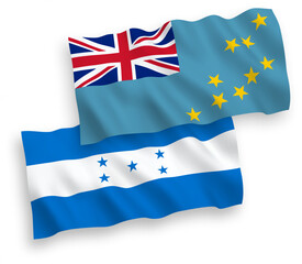 Flags of Tuvalu and Honduras on a white background