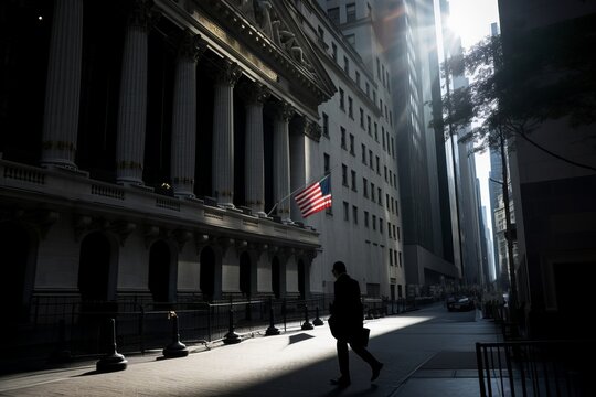 US Bank Crisis, Investing, trading and real estate market crisis concept. Generative AI Technology