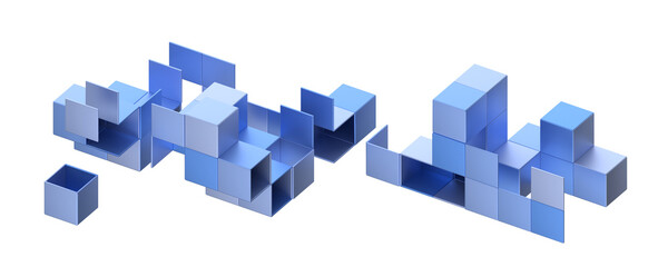 Geometric composition, 3d render