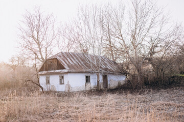 An abandoned house in the village