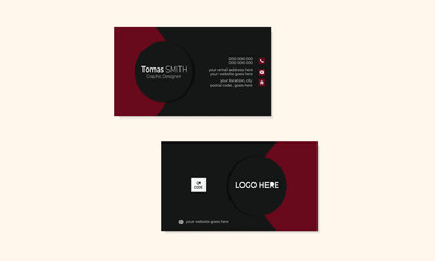 Modern Business card design . Red & Black combination Business card .