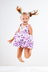 Cheerful Little Girl Jumping