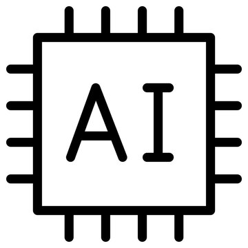 Artificial Intelligence, AI chip icon