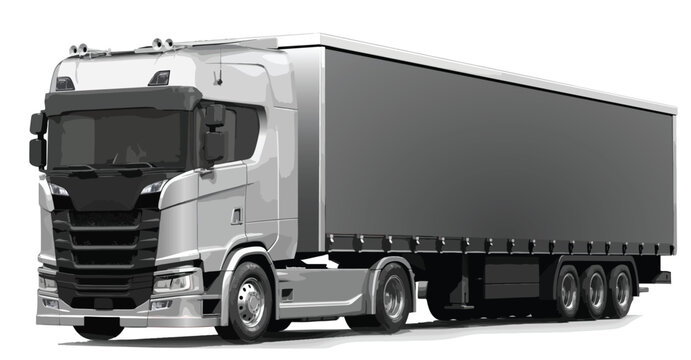 Europe truck art design vector template white isolated background