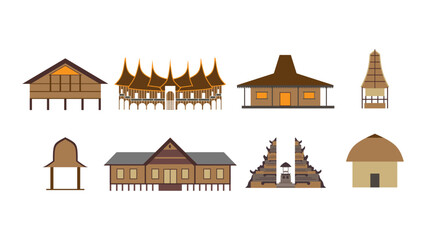 Fototapeta premium indonesia House Building Set in Colorful
