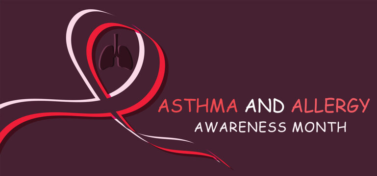 National asthma and allergy awareness month may. template  background, banner, card, poster. vector illustration. 