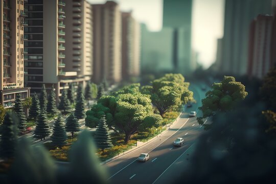 Cinematic photo beautiful city of the future street