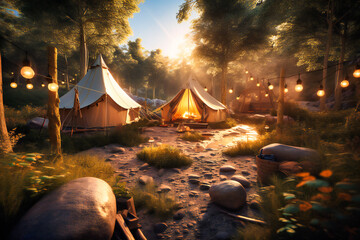 Relax and unwind on a summer camping trip complete with luxury tents and gourmet meals